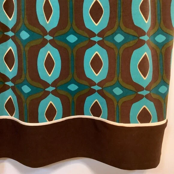 70s Inspired En Focus Studio Womens 16 Dress Mod Geometric Print Retro Chic - Picture 5 of 8